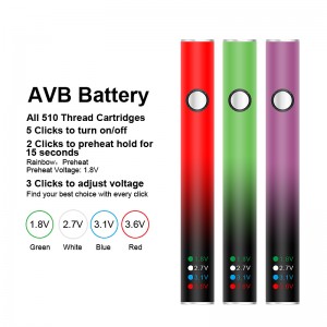 Custom Logo 510 Thread Disposable Vape Pen E-Cigarette AVB Battery